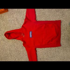 red and purple supreme box logo hoodie - real